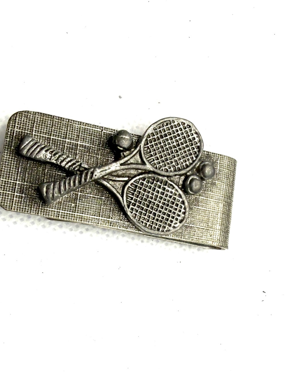 Silver Tennis Racket Tie Clip - Men's Accessory